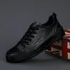 Мужские туфли на шнуровке Trend Leather Casual Shoes Outdoor Black White Flats Skateboard Shoes весна осень Stree men Sneakers