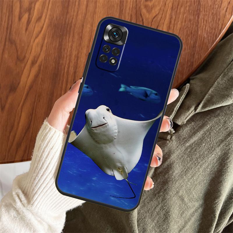Animal Manta Ray Case For Xiaomi Redmi Note 14 Pro 13 12 11 10 15 Pro Plus Redmi 13 C 15 10C 12C 14C 15C Cover