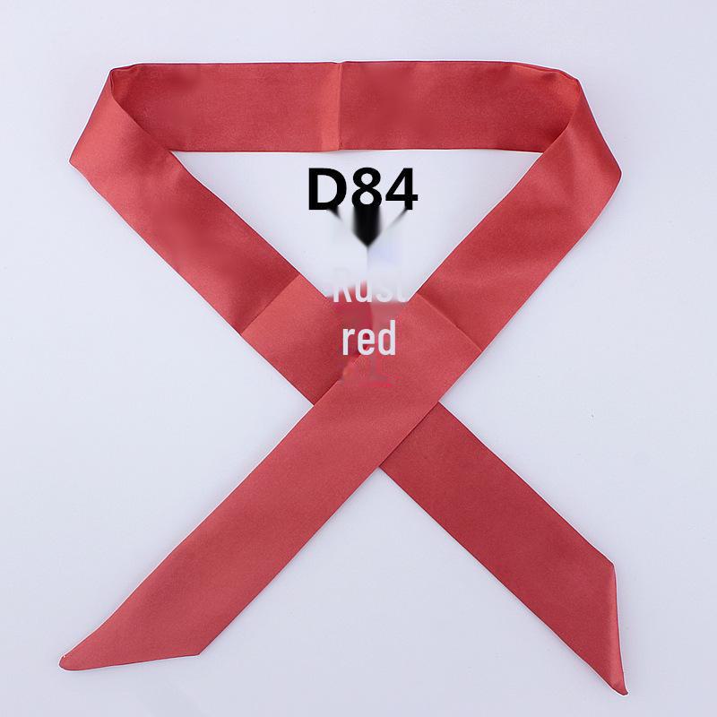 Однотонный шелковый шарф Mai Tong: Тонкая, узкая декоративная лента для ручек сумок