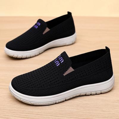 Туфли женские летние дышащие одинарные туфли мягкая подошва не устают ноги толстая подошва повседневные старые пекинские тканевые туфли женские на одну педаль мать ш