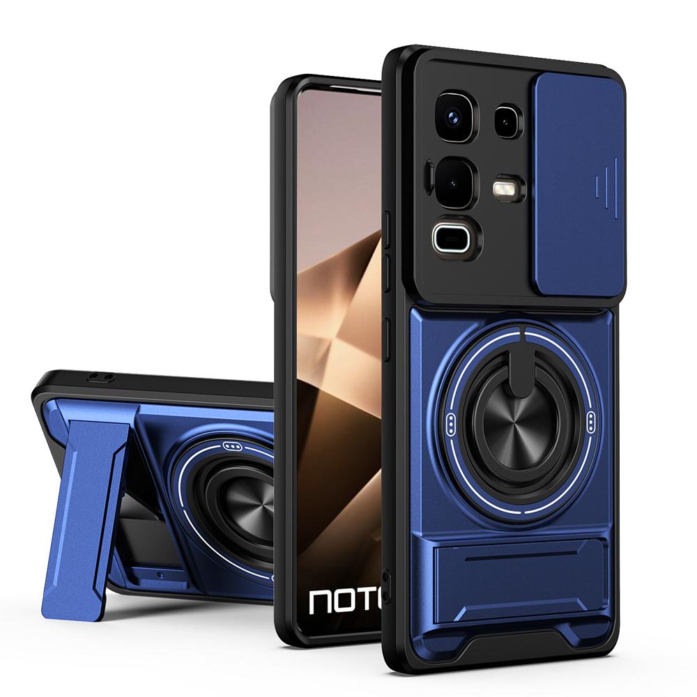 KEYSION Магнитный чехол для телефона Infinix Note 50 4G 50 Pro+ 50S 50X 5G Защита камеры со сдвижной крышкой Вертикальная подставка Ударопрочный чехол