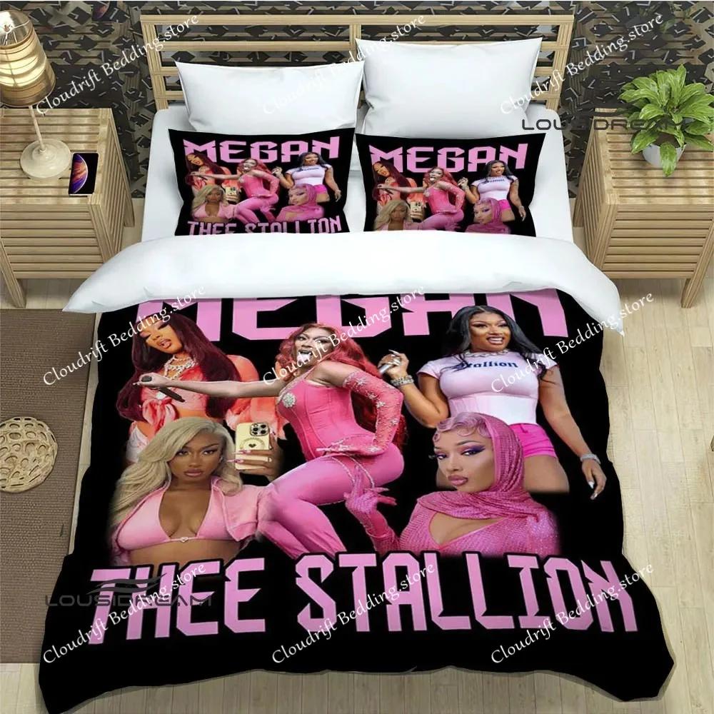 Постельное белье от рэперши Megan Thee Stallion Изысканный набор принадлежностей Пододеяльник Комплект одеял для кровати Постельное белье Роскошные подарки на день рождения02