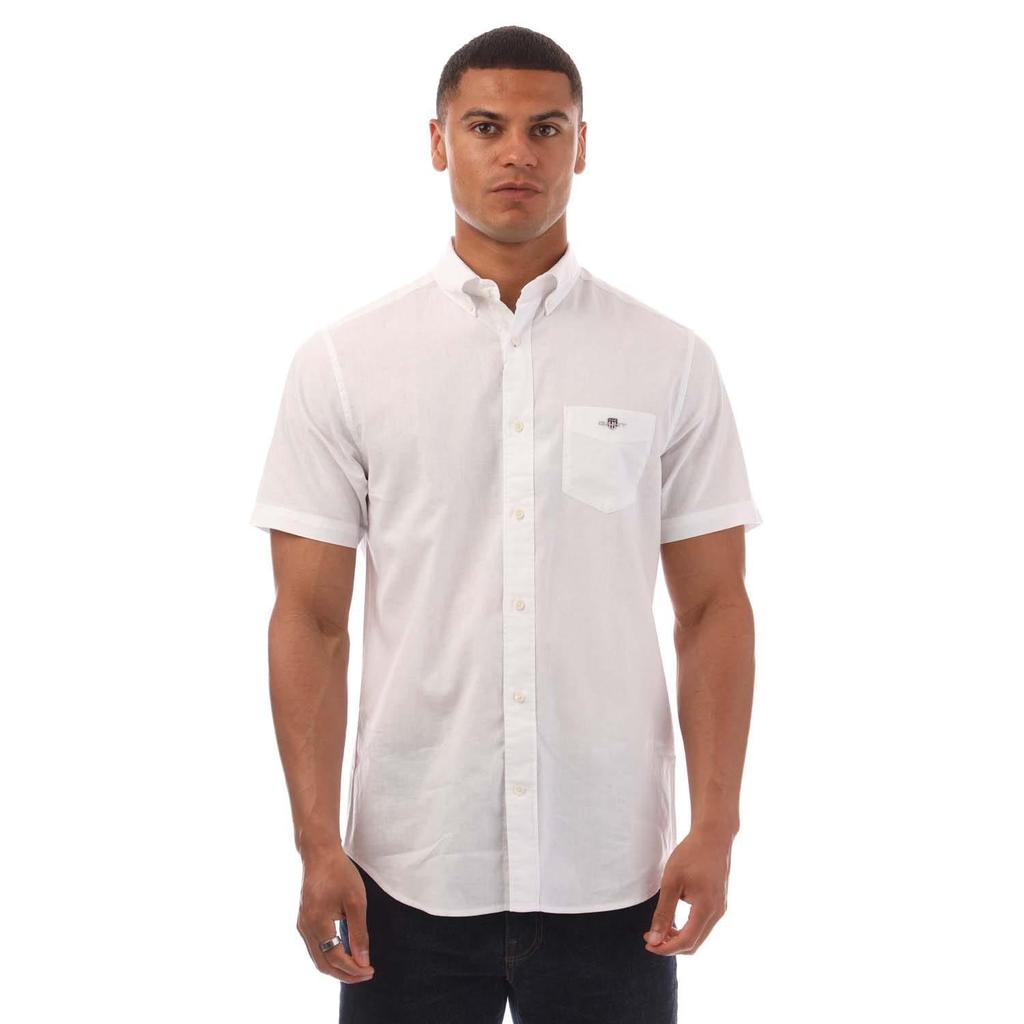 Gant Mens Linen Regular Short-Sleeved Shirt
