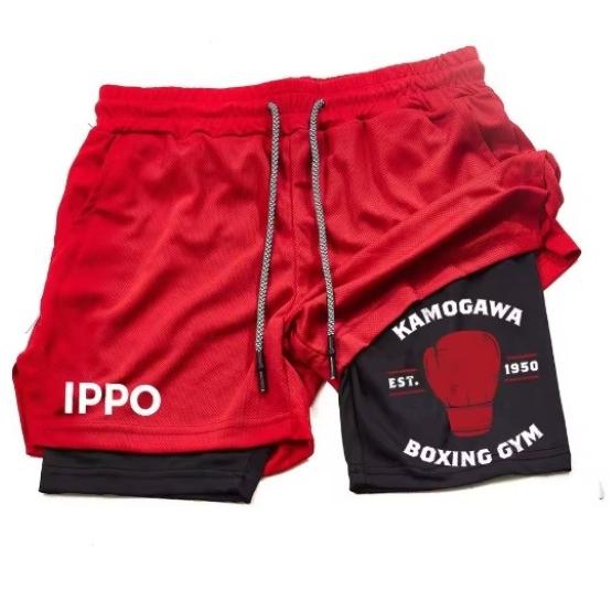 Аниме IPPO Muay Thai Kick Boxing UFC MMA Mixed Marcial Art Shorts Anime Men Women Unisex Double Layer Quick Dry Breathable Sport Gym Fitness Workout
