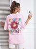 Positive Vitality Sunflower Printed Female Tshirt Harajuku TShirts Breathable Short Sleeve Hip Hop Fashion Street Tops Unisex