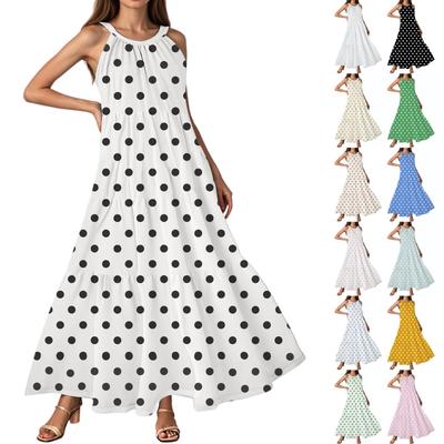 Женское летнее повседневное модное платье без рукавов на подтяжках