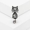 Cute Bowknot Cat Shape Brooch Shining Faux Crystal Inlaid Pin Suit Lapel Badge Jewelry Gift Coat Accessories