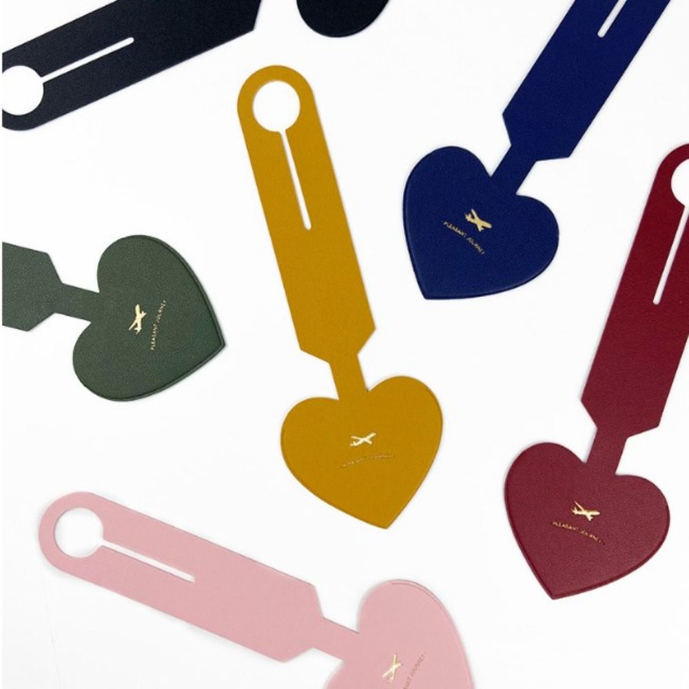 Boarding Pass Love Shape PU Luggage Tag Airplane Suitcase Tag Information Card Men