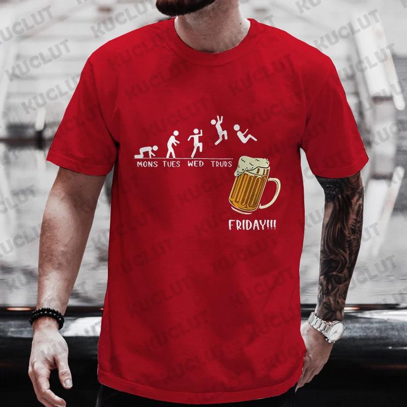 Мужская футболка Friday Beer Funny Graphic Y2k Tops Weekend Beer Drinking Lover Party Team Tees Plus Size Matching Outfit Streetwear
