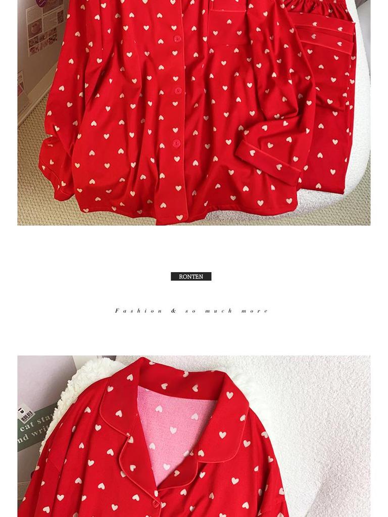 Красный зодиакальный год, женская пижама с длинными рукавами из хлопка на весну и осень