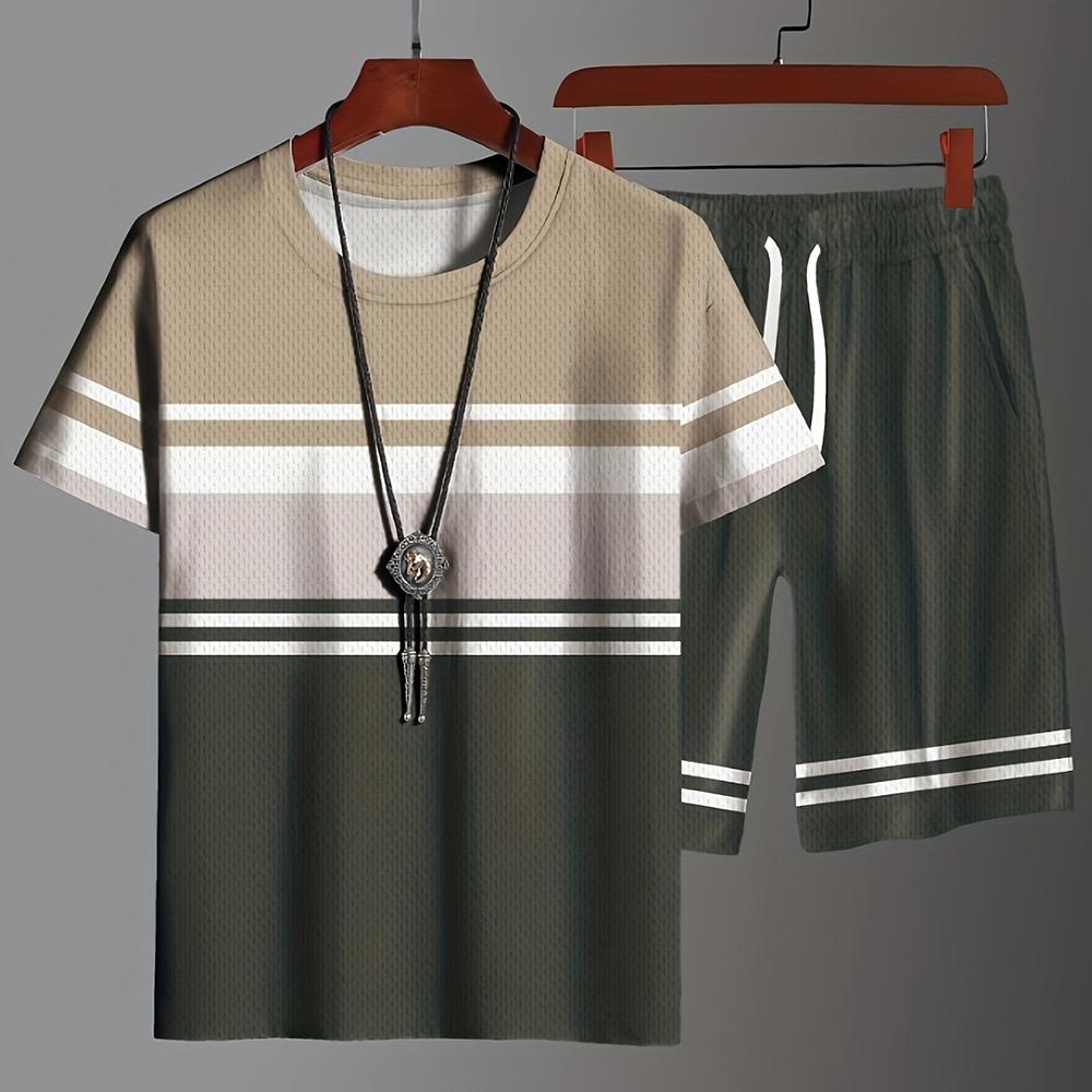 Модная мужская спортивная одежда с принтом и узором, мужской топ большого размера, костюм в стиле Y2K, летний повседневный дышащий освежающий костюм