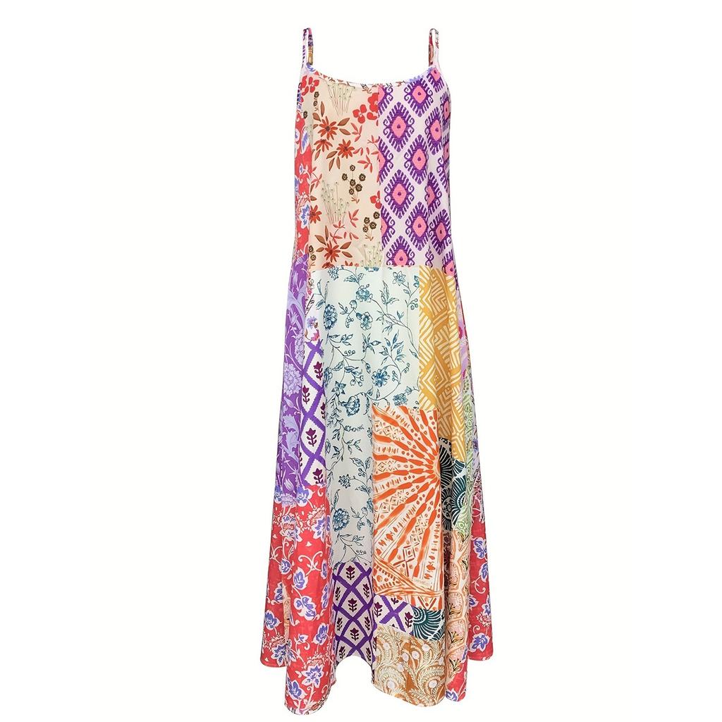 Женское платье с цветочным принтом, сексуальное, ромбовидное, длинное платье с подтяжками