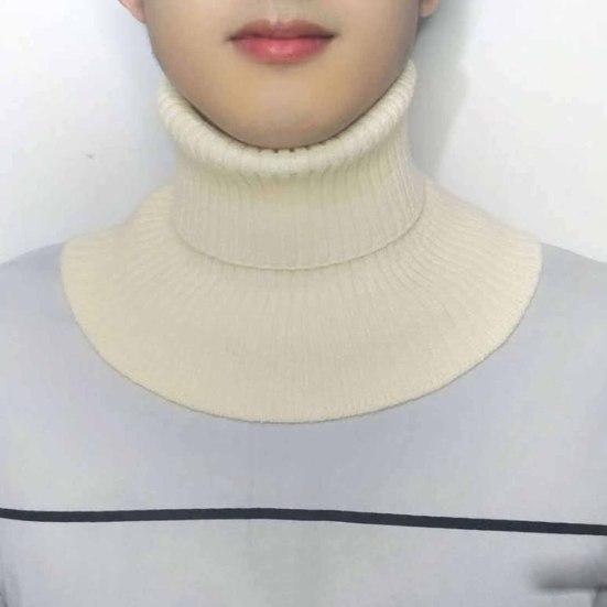 Men's Knitted Scarf Cold-Proof Versatile Keep Warmth All-match Solid Color Elastic Neck Cover for Winter