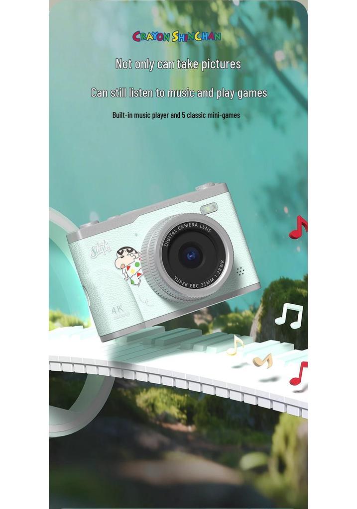 Crayon Shin-chan Retro HD Student Camera - Portable Entry-Level Gift for Birthday or Graduation