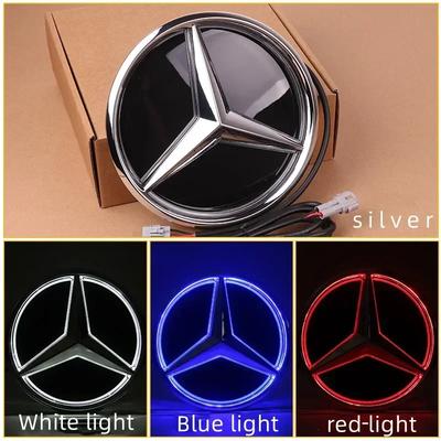 Для Mercedes Benz светодиодный значок на решетку радиатора Звезда Подсвечиваемый логотип Белый Синий Красный значок W204 W205W213W253W166W176