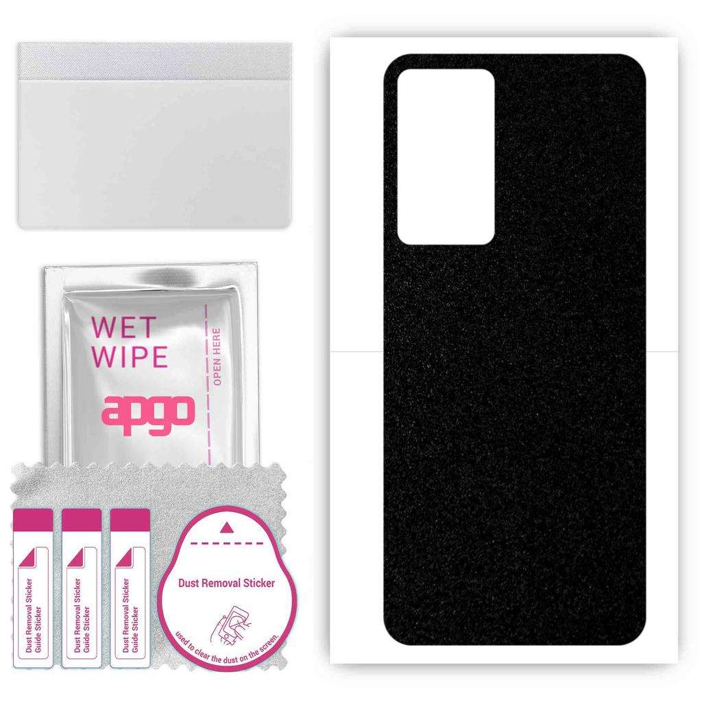 apgo Protective Skin Sticker for the Back Compatible with Oppo Reno7 Lite 5G, Wrap Film, Foil, Vinyl - Pattern Matte Black