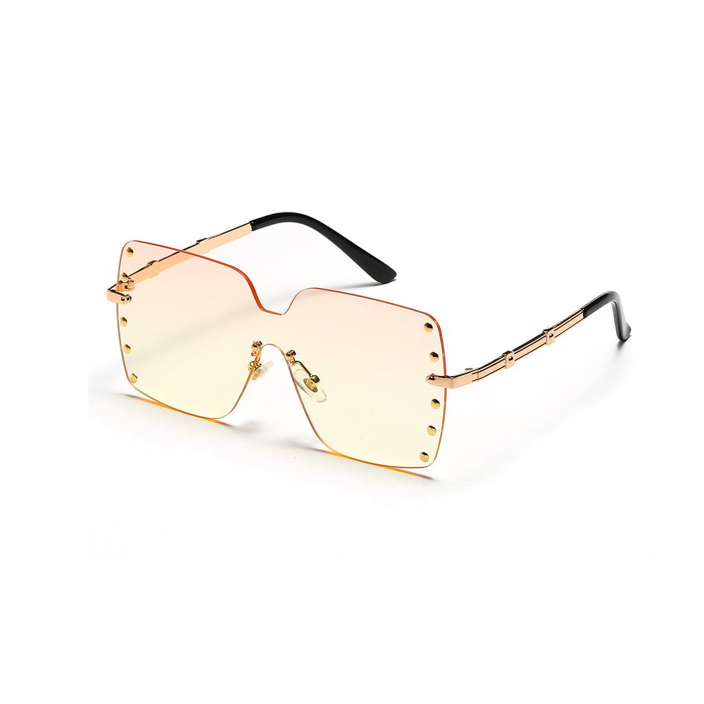 Очки без оправы, квадратные заклепки, солнцезащитные очки в стиле панк-метал, женские солнцезащитные очки, уличные солнцезащитные очки, мужские