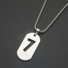 Счастливое число 7 Подвеска Lucky Square из титановой стали Ожерелье Женская цепочка на ключицу Хип-хоп Мужская модная цепочка для свитера Аксессуары