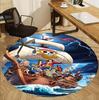 One Piece Pattern Round Rug, Indoor/Outdoor Mat, for Picnic, Gameroom, Bedroom, Office, Living Room, Home Decor Carpet, Birthday Gift