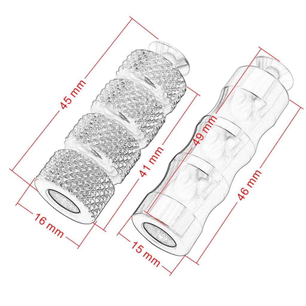 Soobu Motorcycle Brake Foot Pegs,Motorcycle Gear Shift Foot Pegs M6 6mm Mounting Bolts Rough Right Brake Side for Bikes (Silver)