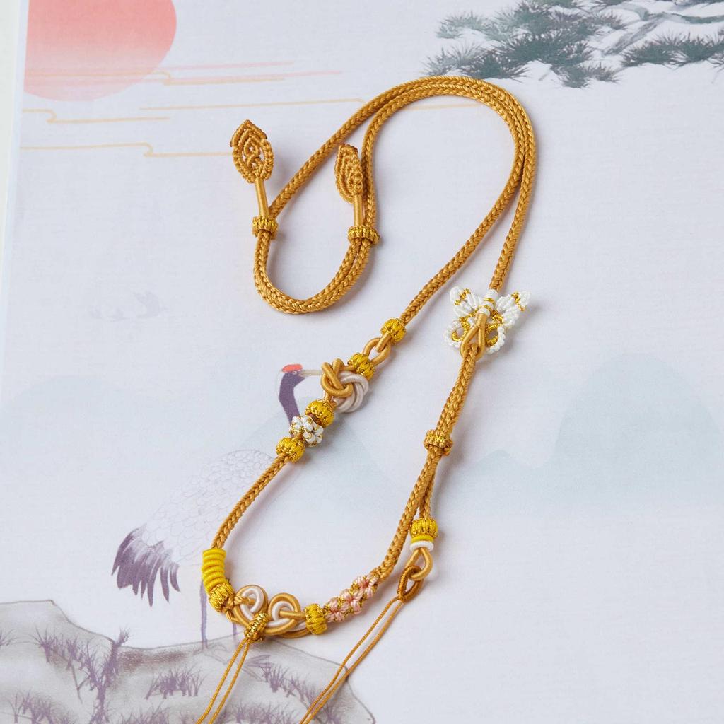 Ожерелье из восьми нитей ручной работы с узлом мандала и подвеской-замком в виде карпа кои