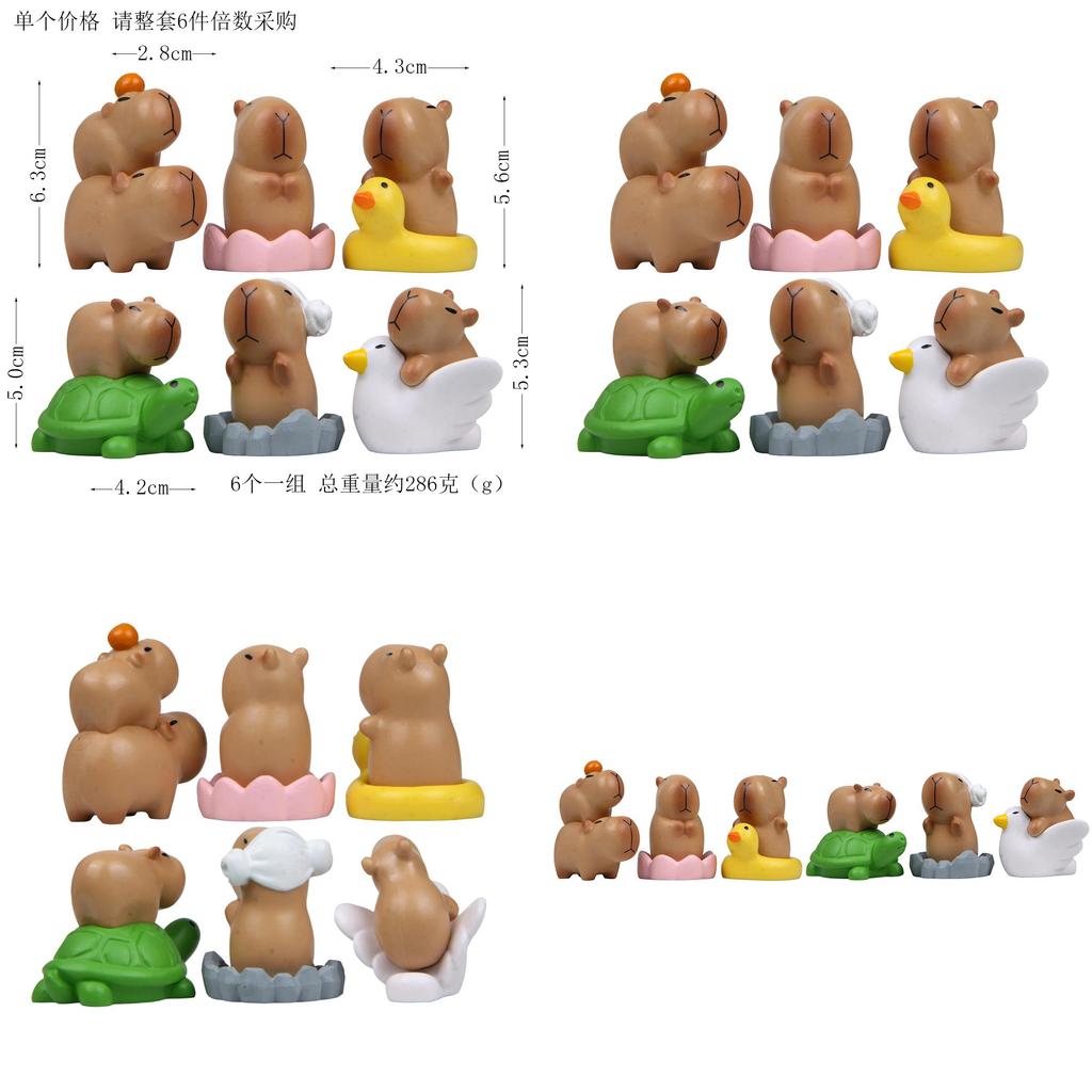 Capybara Creative Micro Garden Figurine Pvc With Turtle Goose Duck Design For Home Decor And Gift Exchange