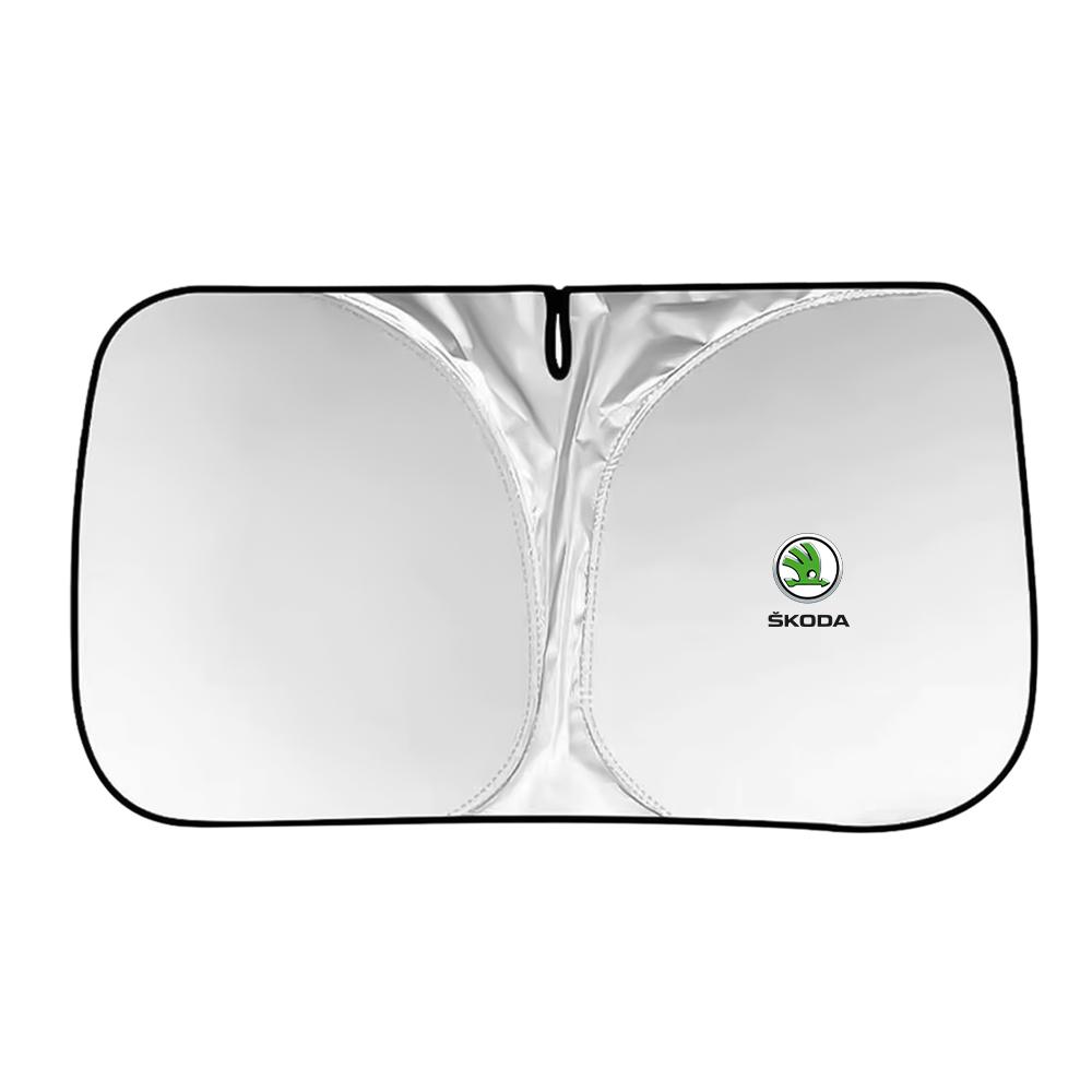 czftb8 Car Sunshade Summer Sun Shade Cloth Foldable for Skoda Octavia Kodiaq Fabia Karoq Superb Kamiq Felicia Scala Citigo Yeti Hubcap