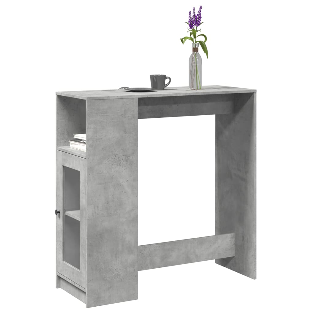 Vidaxl Stolik Barowy Z Przegrodami, Szarość Betonu, 101X40X103,5 Cm