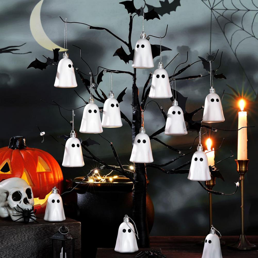 Festive Ghost Decorations Spooky Halloween Ghost Ornaments for Trees Walls Doors Set of 8 Lightweight Hanging for Party