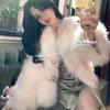 Интернет знаменитости шуба женская 2024 зима новый искусственный лисьий мех короткий круглый вырез мода утолщенный длинный мех топ