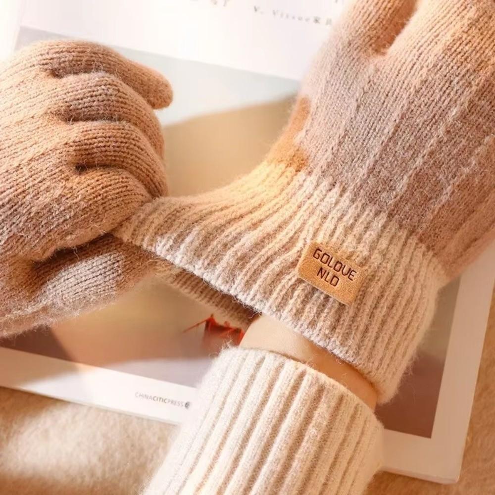 Cold Protection Knitted Gloves Touchscreen Warm Mittens Casual Women Gloves Outdoor Riding