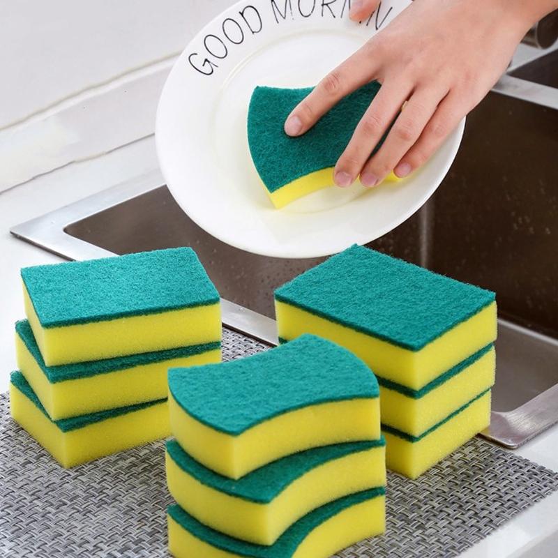 Kitchen Scrub Sponges Dual-Sided Cleaning Sponges Magic Sponge Water Absorb Accessories High Density Clean Tools Soft  Beads