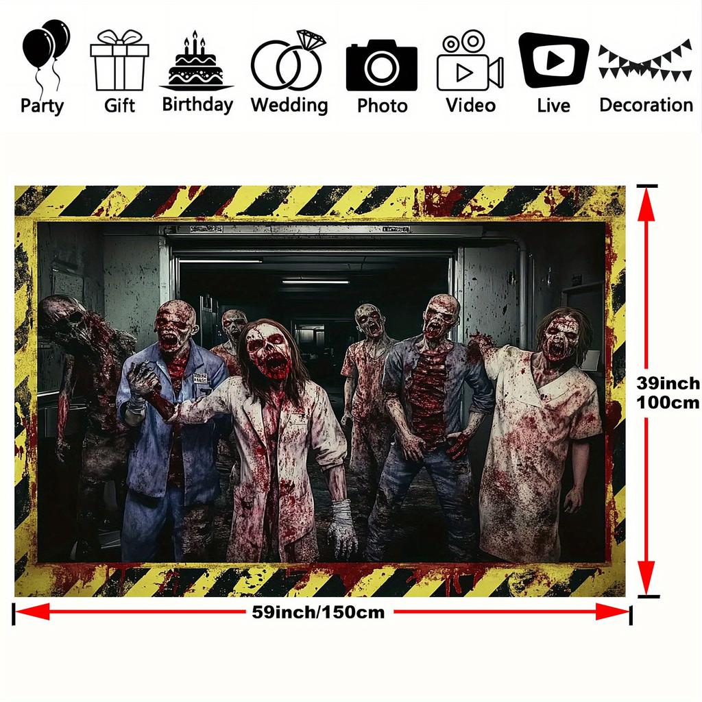 Durable (39"x59"/70.8x90.5 cm), suitable for Halloween, birthday, party, and photo booth decoration