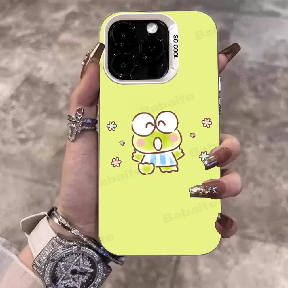 Cute Cartoon K-Keroppis Phone Case Color Silver Shell For LPhone 17 16 16e 15 14 13 12 11 Pro Max Plus