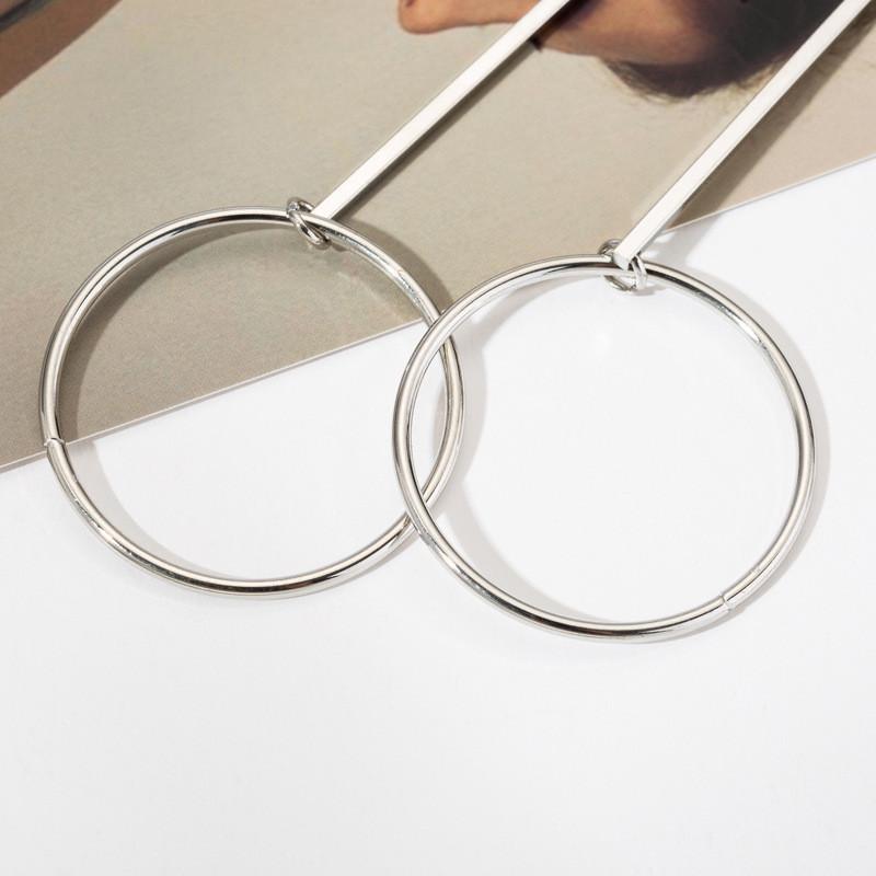 And Silver Gold Geometric Hoop Earrings Fashionable Minimalist Alloy Jewelry For Women