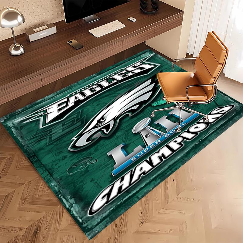 1pc Philadelphia Eagles logo Print Area Rug - Soft, Washable Non-Slip Indoor Mat, Living Room, Home Office Decorative Rug,Office Decorative