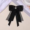 Vintage Elegant Lace Bow Ribbon Brooch Vintage Tie Corsage Mourning Brooch Women Suit Shirt Collar Pins Clothes Accessories