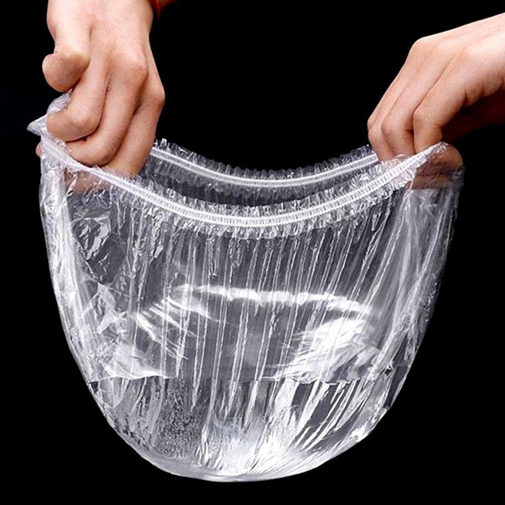 100 шт. пластиковые крышки для мисок, крышки для пищевых продуктов, крышки для чаш для расстойки хлеба, пластиковые крышки для мисок с эластичными резинками, многоразовые пакеты для хранения свежих продуктов