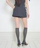 Iligo Mandarin Button Pintuck Skirt Pants Charcoal
