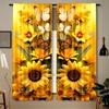 2 шт. полупрозрачных желтых занавесок с принтом подсолнухов, дизайн кармашка для спальни, офиса, кухни и гостиной, декор окна