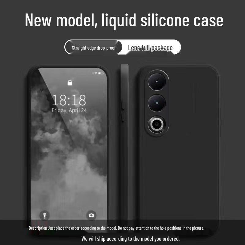 Чехол из жидкого силикона для OnePlus Ace 3V, противоударный - Однотонный, Полное покрытие, Приятный для кожи, Простой стиль