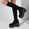 Women's Thick Heel Cotton Shoes Winter New Round Head Suede Thick Soles Soft Soles Anti-slip Wear-resistant High Boots