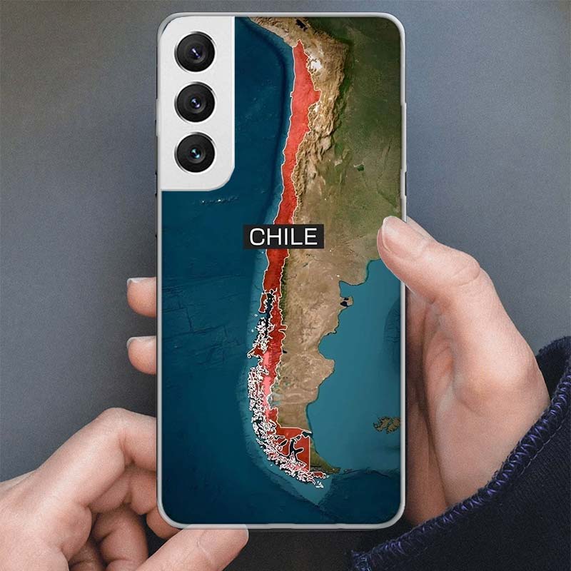 Chile Flag Phone Case For Samsung Galaxy S25 S24 S23 S22 Ultra S21 S20 FE S10 Plus S10E + S25U Soft Cover Shell