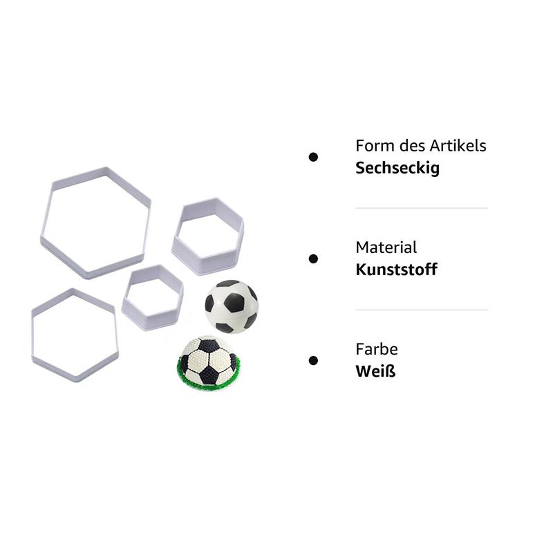 4 шт./набор футбольный узор торт печенье формы для самостоятельного изготовления шестигранные формы для помадки футбольный мяч печенье украшение для торта футбол