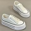 Platform Canvas Shoes Women's 2025 Spring New Small Casual Sports Board Shoes Versatile Popular Muffin White Shoes
