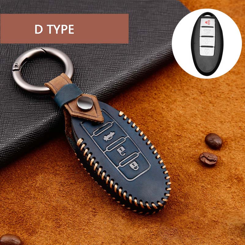 Чехол для автомобильного ключа из натуральной кожи для Nissan SENTRA LIVINA TIIDA MARC KICKS X-TRAIL TEANA J10 J11 T32 Qashqai