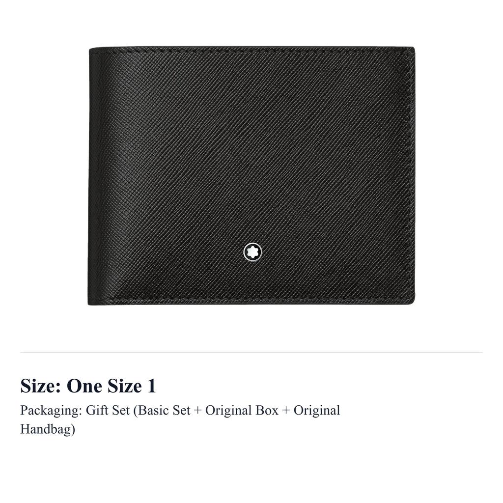 MONTBLANC Calfskin Wallet Men's Black 130077