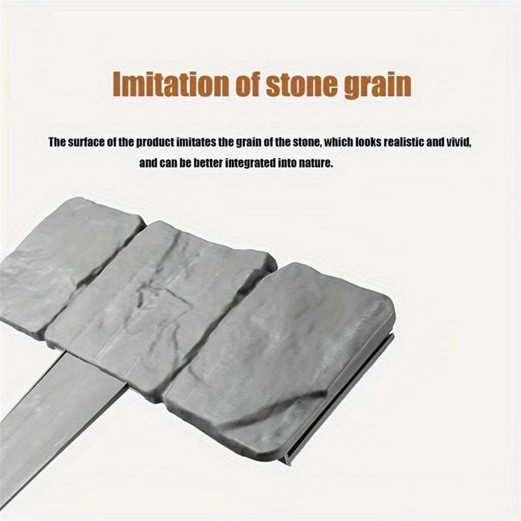 8/12/16pcs Garden Landscape Edging Borders Insert Plastic Imitation Stone Effect Fence DIY Lightweight for Outdoor Patio Balcony Yard