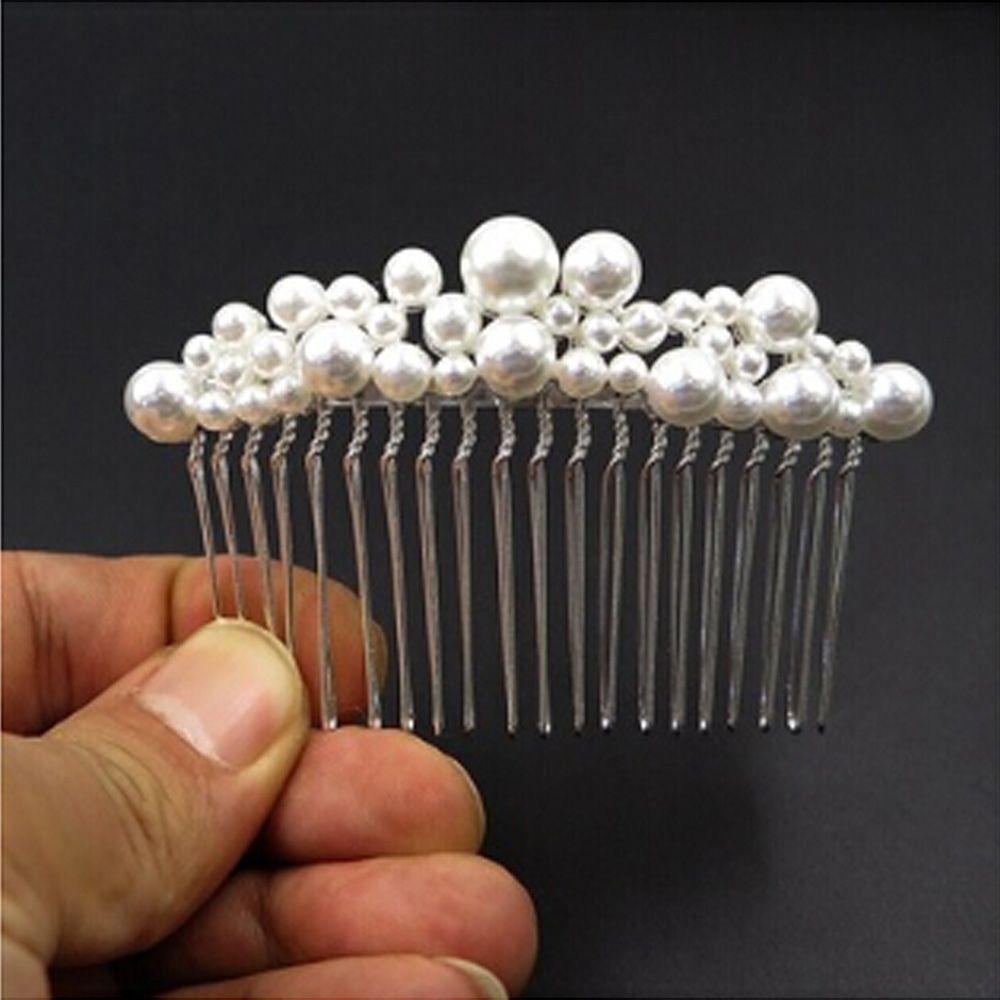 1 PC Women Handmade Hair Ornaments Haircomb Hairwear Bride Barrette Bridal Headpiece Pearl Hairpin