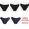 FINETOO 5Pcs/Set Women Cotton Panties Female Underwear Solid Color Underpants Sexy Lingerie Knickers for Woman Briefs Intimates